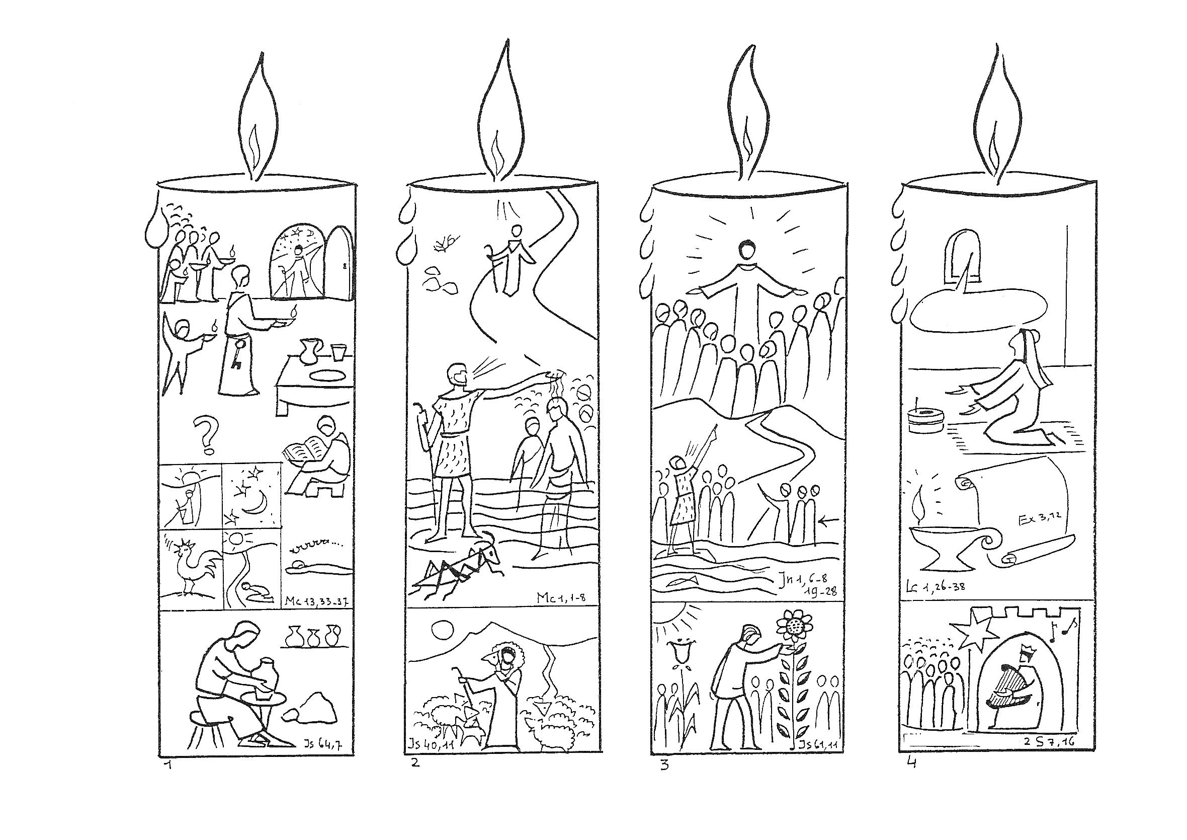 Advent Candles Coloring Activity Coloring Pages